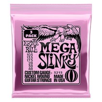 Ernie Ball 레귤러 슬링키 일렉트릭 기타 스트링 3팩 1046 게이지(P03221) 3577652827, 3-Pack, Mega (10.5-48)