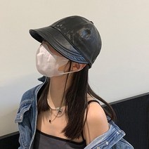 기타 바보사랑[카플스]피유스 빈티지 레더 볼캡 여성모자
