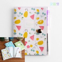 위아리턴 과일 파티 볼펜 수첩 5P세트 수첩세트 작은수첩 메모지수첩