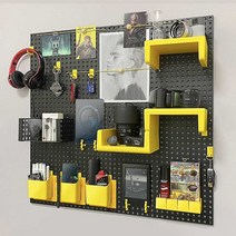 플라스틱 타공판 선반 벽걸이 소품 진열 장식 정리대, 상세 페이지 참고, 40x80cm 블랙/레드