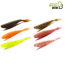 [배스밥] 베이트피쉬웜 소형 멸치웜 배스낚시 광어 우럭 다운샷, BAIT FISH -3 (형광)