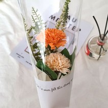 흰내 비누꽃 카네이션 두송이 부모님 선물 4컬러 택1, 오렌지