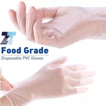음식물처리기 100pcs 일회용 장갑 pvc 주방 가정용 장갑 방수 오일 저항 손 보호 명확한 ce 플라스틱 비닐 식품 학년, l