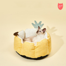 냥슬아치 고양이 강아지 파인애플 애견 꿀잠 쿠션 방석