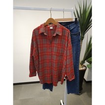 여성 데일리 비비드 기모 체크남방 루즈핏 셔츠