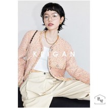유럽풍 트위드자켓 반코트 트위드자켓코디 노카라