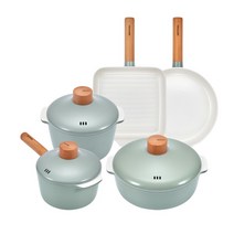 [해피콜] [본사직영] HC 지음 IH 세라믹 프라이팬/냄비 5종 세트 (18한손/20양손, 상세 설명 참조