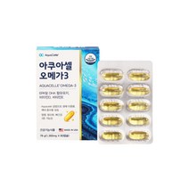 아쿠아셀 오메가3 채내 흡수율 높은 산패없는 오매가3 오메가 스리 쓰리 대용량 비린내 안나는 없는 중년 여성 남성 건강기능식품, 1박스, 60캡슐