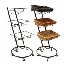 3단 사각 라탄바스켓진열대 과일바구니 빵진열대 정리 야채, 바스켓 선택:1.경사바스켓SET|색상:3컬러SET, 단품