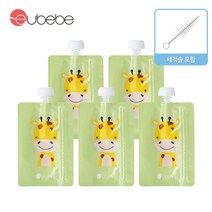 [이유베베] 휴대용 이유식 파우치 5P /이유식용기/초기이유식준비물/이유식냉동보관/외출여행, 단품