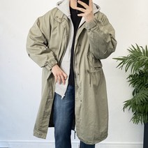 데일트 남자 오버핏 M65 피쉬테일 개파카 롱야상 자켓