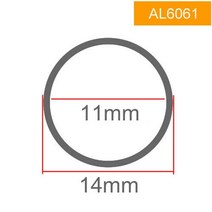 스텐주름관 6061 알루미늄 원형 튜브 외경 14mm 내경 12m 10mm 8mm 단단한 직선형 심리스 파이프 얇은 두꺼운 벽, 4.OD14 ID11 - 50cm