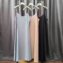 빵아샵 린넨 끈 나시 슬립 롱원피스