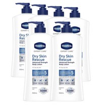 바세린 호주 Vaseline Body Lotion 드라이 스킨 레스큐 어드벤스드 스트렝스 바디로션 550ml, 6팩