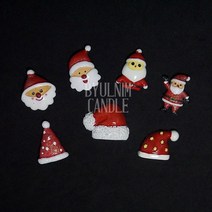 크리스마스 산타클로스 테마 파츠 모음 데코덴 슬라임 석고방향제 만들기 겨울 DIY 재료 미니어처, 웃음 산타