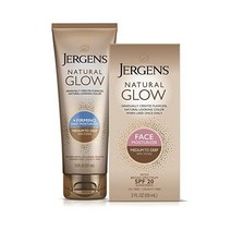 Jergens 내추럴 글로우 그래듀얼 데일리 모이스처라이저 +퍼밍 및 SPF 20 함유 페이스 미디엄-탠