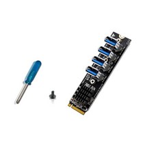 채굴용 M.2 PCIE 라이저 카드 4 포트 MKEY PCI-E X1 어댑터 모듈 BTC Minner Desktp PC 윈도우 XP 용 1-4 확장 보드 126983, 1개