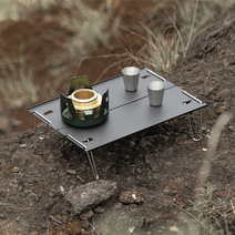 TB3 - 캠핑 차박 경량 휴대용 야외 사이드 등산 낚시 미니 접이식 간이 싱글 테이블 등산용테이블 낚시테이블 간이테이블 미니테이블 싱글테이블, 실버