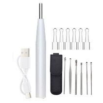배관내시경카메라 누수탐지기 무선 스마트 시각적 귀 청소기 otoscope 귀 왁스 제거 도구 with camera ear endoscope 1080p kit for ipad, 하얀
