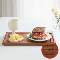 니코트 우드 핸드메이드 트레이 서빙보드 L, 혼합색상, 1개