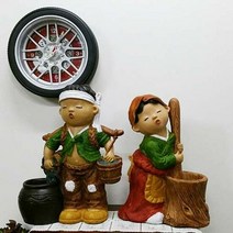 절구민속품 물동이와절구장식품인테리어민속품정구장식품