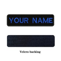 유튜브 로고 자수 커스텀 이름 텍스트 패치 줄무늬 배지 아이언 또는 10x2.5cm, blue-Velcro