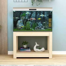 원목 축양장 거실 선반 받침대 테이블 수조 어항, 70x40x70cm, 통나무색