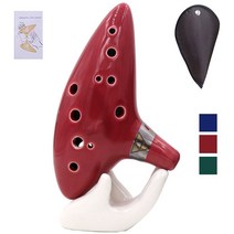 도자기오카리나 오카리나 악기 12 홀 - 노래 책 가방 젤다 83, 빨간색