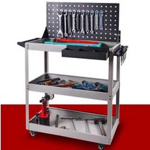 가성비 공구대차, 빨간색 - 후면 패널 + 나사 상자 + 행잉