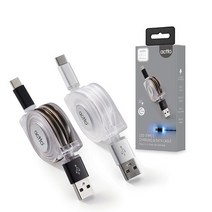 엑토 LED 타입 C 충전&데이터 케이블 TC-12 릴케이블 자동감김, 블랙