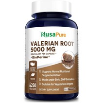 누사퓨어 발레리안 루트 서양 쥐오줌풀 250베지캡슐 (미국배송) Nusapure Valerian Root