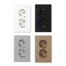 진흥전기 환타지아 V 시리즈 2구 매입 콘센트 (아이보리 블랙 실버 브라운), 브라운