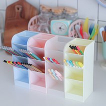 사선연필꽂이 스탠드 펜꽂이, 2개/와이드/반투명1+반투명1