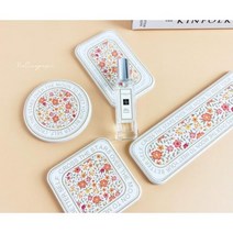 DGCO 프리미엄 규조토 물기 흡수 다용도 트레이 4개 세트 인테리어 소품 향수, 피치오렌지(4P세트)