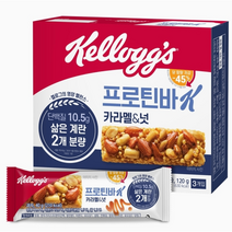 켈로그 프로틴바K 카라멜&넛 (120G) 식물성 단백질 저당 고단백질 간식, 2개
