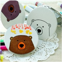 민화샵 원형손거울만들기, 곰 손거울, 1개