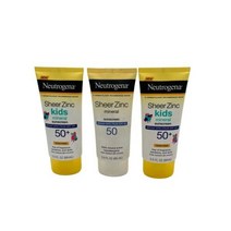 선크림 뉴트로지나 시어 아연 키즈 미네랄 선크림 로션 SPF 50+ 로트 3개 Exp. 0