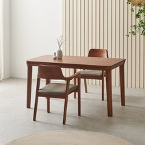 라로퍼니처 보스턴 1400 참죽나무 원목 4인 식탁 세트, 식탁+의자2