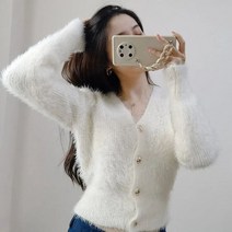 여자 롱 가디건 브랜드 가을 코디 소프트 패션 밍크 캐시미어 스웨터 여성 한 슬림 v