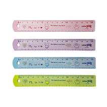 나리아 컬러 스테인리스 스틸 자 15cm 쇠자 철자 직자 컷팅 눈금, 10개, 그린