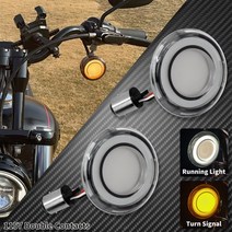 바이크 조명 오토바이 전환 총알 스타일 LED 표시기 할리데이비슨 Softail Dyna 브레이크 아웃 스포츠스터, 02 Turn Signal Light A