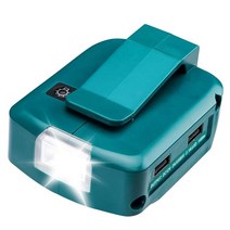 MAKITA ADP068 14.4V / 18V 리튬 이온 배터리 어댑터 전원 전원 배터리 충전기 듀얼 USB 포트 LED 빛, 단일옵션