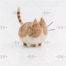 고양이 양모펠트 니들 퀼트 키링 목덜미잡힌 동물 초보 도안 만들기 바느질, 시골 고양이