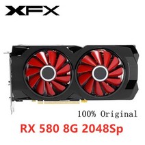 그래픽카드 CPU 데스크탑 XFX RX 580 8GB 그래픽 카드 AMD Radeon RX580 비디오 스크린 GPU 컴퓨터 게임 MapI 마이닝 590, RX-580-8G-2048SP