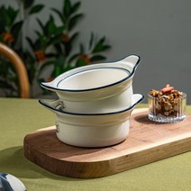 시라쿠스 뉴욕 킹스인 홈파티 원형 그라탕 오븐그릇 양손스프볼, S(16cm), 2P, 미드나잇 블루