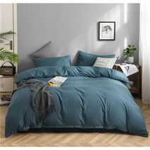 침대 트윈침대 100 면 침구 세트 트윈 사이즈 이불 커버 200x200 피부 친화적 통기성 베갯잇 2 개 시트 없음 단색 139876, CHINA_RU2.0 215x175cm, weilanA09