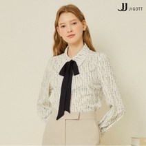 JJ지고트 타이 장식 셔링 블라우스 GN2M0BL90