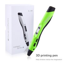 SUNLU SL-300 3D 인쇄 펜 창조적 선물 LCD 디스플레이 1.75mm PLA ABS 필라멘트 아이 크리스마스, [03] SL-300-green, [01] 미국