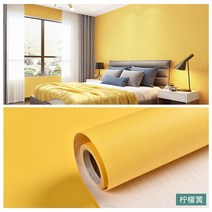 웨인스코팅 몰딩 무광택 단색 벽지 가구 캐비닛 리모델링 스티커 침실 비닐 필름 DIY 자체, Lemon yellow+30 x 100 cm