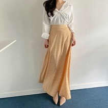 실키 플라워 나염 롱 맥시 발목기장 밴딩 스커트 봄코디 데이트 꽃놀이